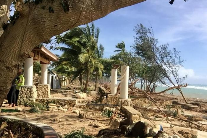 Damage caused by Harold near Vanuatu's capital Port Vila is shown on April 7. The storm is now moving towards Fiji
