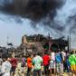 The blast destroyed buildings, lorries and cars