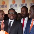 File image of James Orengo flanked by ODM party officials at a past press briefing