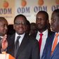 File image of James Orengo flanked by ODM party officials at a past press briefing
