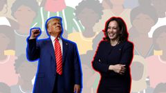 Collage of Donald Trump and Kamala Harris