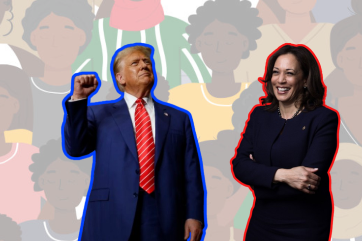 Collage of Donald Trump and Kamala Harris