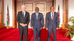 President William Ruto with CIA Director William J. Burns and NIS Director General Noordin Haji at State House, Nairobi on Monday October 28, 2024