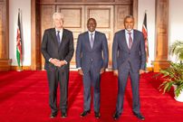 President William Ruto with CIA Director William J. Burns and NIS Director General Noordin Haji at State House, Nairobi on Monday October 28, 2024
