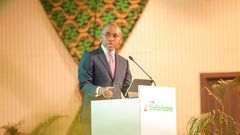 Safaricom CEO Peter Ndegwa during the company’s H1 2024 earnings presentation.