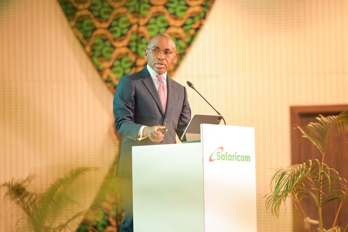 Safaricom CEO Peter Ndegwa during the company’s H1 2024 earnings presentation.