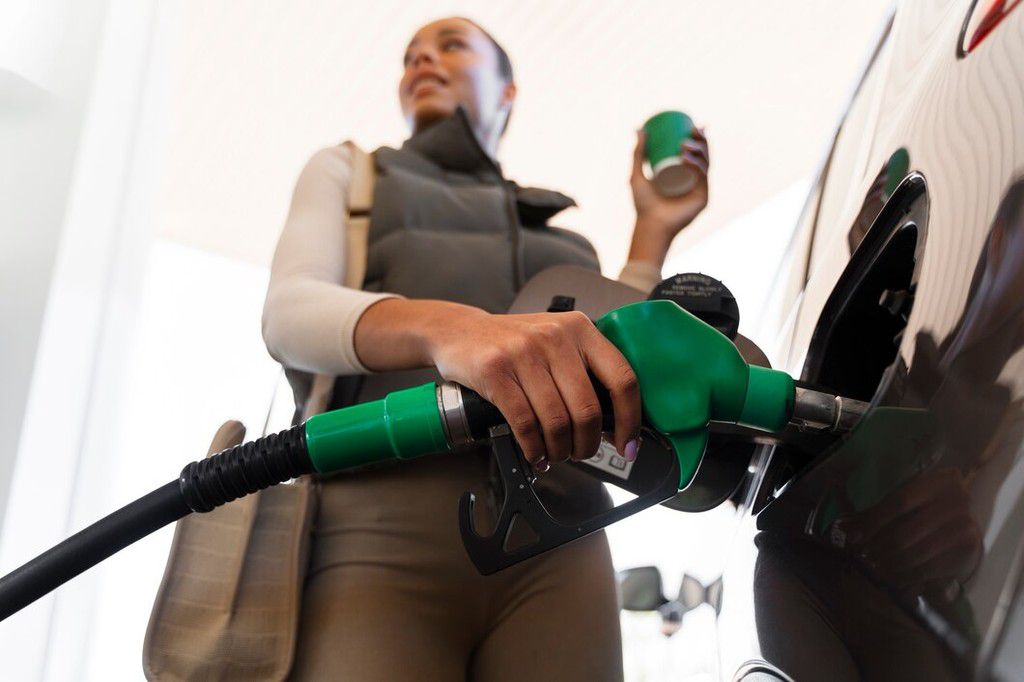 A car being fueled