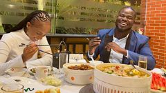 Mulamwah and Ruth K having a meal