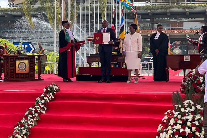 The swearing-in ceremony of Deputy President Kithure Kindiki was conducted by an all ladies team of Chief Justice Martha Koome, Chief Registrar of the Judiciary Winfridah Boyani Mokaya and Attorney General Dorcas Oduor.