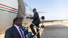 President William Ruto boarding the official presidential jet