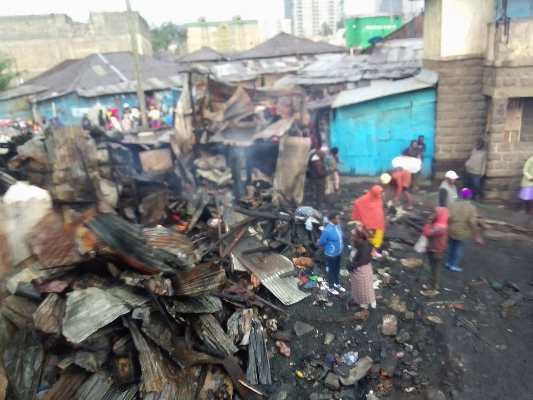 PHOTOS: Aftermath of Kamukunji fire which left 6 dead, 16 injured