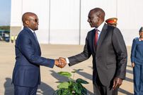 President William Ruto leaves for 23rd COMESA Summit flanked by Interior PS Raymond Omollo and CDF Charles Kahariri