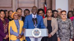 President William Ruto when he hosted women leaders at State House