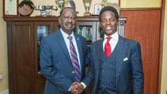 File image of Raila Odinga with Kasmuel McOure