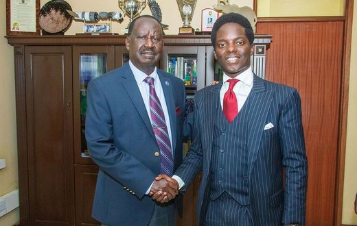 File image of Raila Odinga with Kasmuel McOure