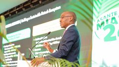 Safaricom CEO Peter Ndegwa during the company’s H1 2024 earnings presentation.
