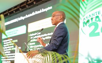 Safaricom CEO Peter Ndegwa during the company’s H1 2024 earnings presentation.