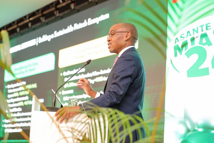 Safaricom CEO Peter Ndegwa during the company’s H1 2024 earnings presentation.