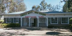The administration Block at Shiners Boys High School. A KCSE candidate at the institution was stabbed to death by a colleague, with police launching a manhunt for the suspect who fled into hiding