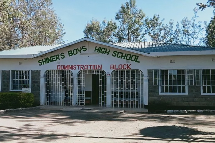 The administration Block at Shiners Boys High School. A KCSE candidate at the institution was stabbed to death by a colleague, with police launching a manhunt for the suspect who fled into hiding