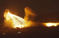 A fire following Israeli bombardment on Lebanon last week. Israel's military has intensified its air strikes on Gaza and Lebanon in recent days, including on Hezbollah intelligence targets.JALAA MAREY/AFP via Getty Images
