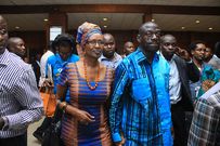 Ugandan opposition politician Kizza Besigye and his wife Winnie Byanyima