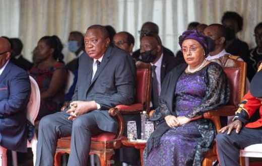 Former President Uhuru Kenyatta with former First Lady Margaret Kenyatta