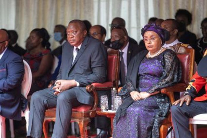 Former President Uhuru Kenyatta with former First Lady Margaret Kenyatta