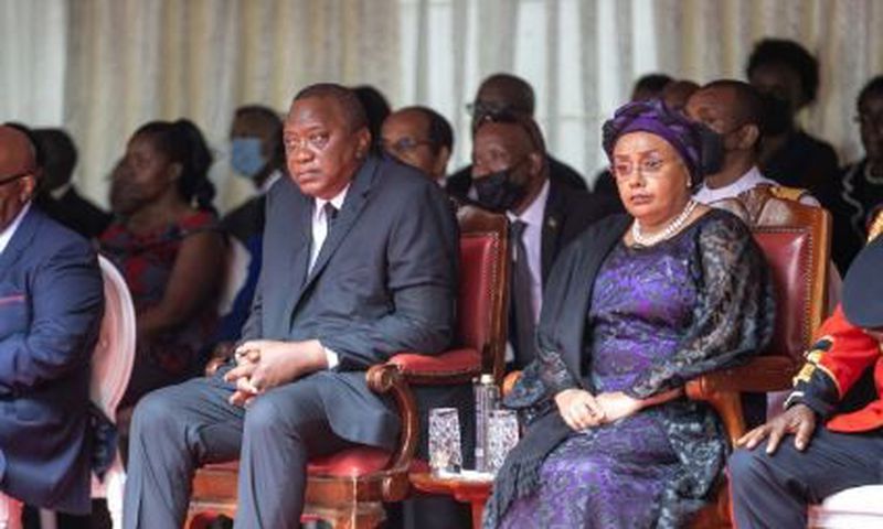 Former President Uhuru Kenyatta with former First Lady Margaret Kenyatta