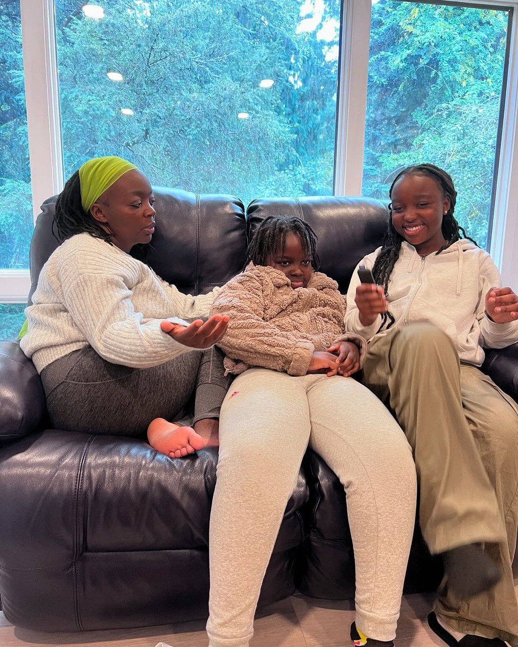 Media personality Jeridah Andayi with her two daughters Neema and Norah