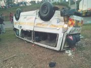 Wreckage of the accident along Kisumu-Kakamega Road
