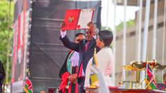 Prof Kithure Kindiki taking his oath of office as Kenya's deputy president on November 1, 2024.
