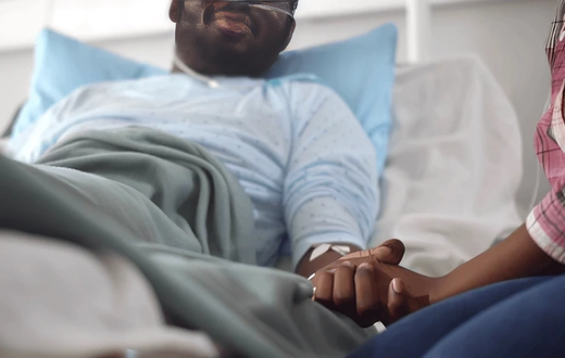 A stock photo of a person in hospital