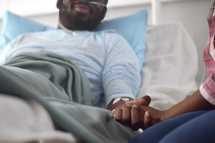 A stock photo of a person in hospital
