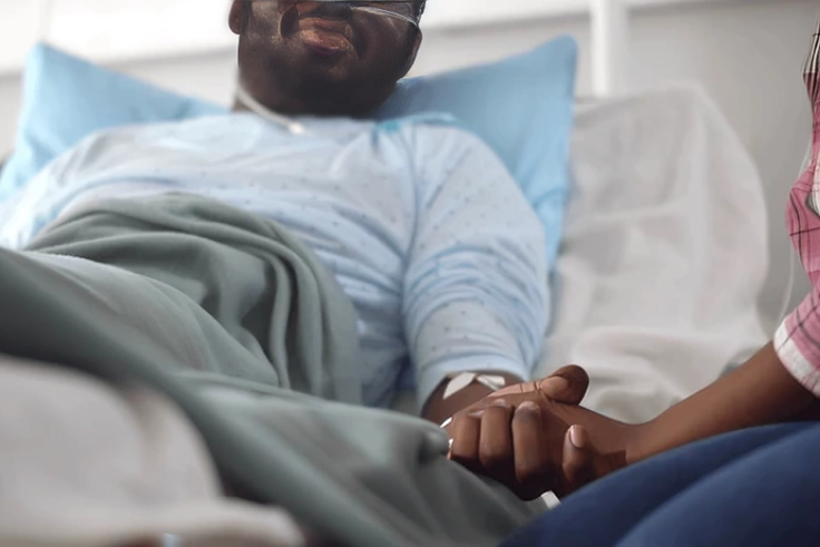 A stock photo of a person in hospital