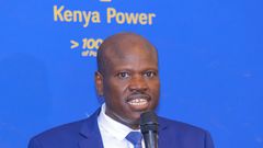 Kenya Power MD Joseph Siror presenting the company's full year results on October 29, 2024
