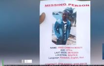 A screengrab image of a missing person poster circulated by Fred Mosoti's family