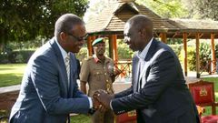File image of President William Ruto with Evans Kidero
