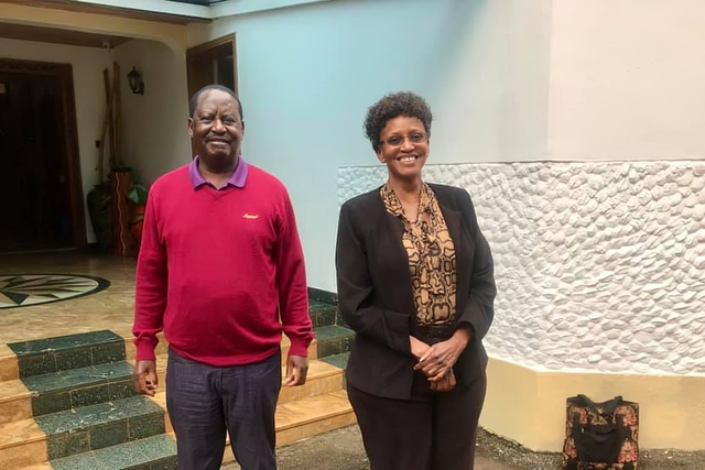 File image of ODM Leader Raila Odinga and Dr. Wenwa Akinyi Odinga