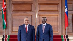 President William Ruto hosting the Prime Minister of Haiti, Dr. Garry Conille, at State House Nairobi for an official visit