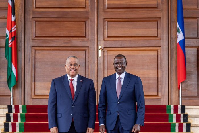 President William Ruto hosting the Prime Minister of Haiti, Dr. Garry Conille, at State House Nairobi for an official visit