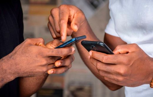 People using mobile phones