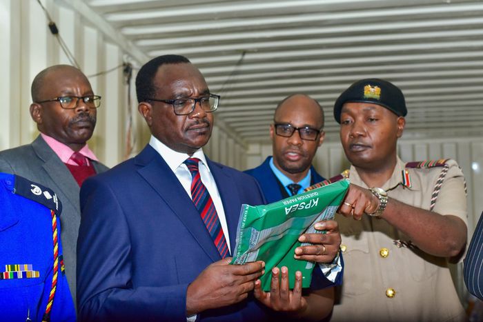 Education Cabinet Secretary Julius Migos Ogamba supervised the distribution of Day 1 of Kenya Primary School Education Assessment (KPSEA) papers at the Kenya National Examinations Council’s Container in Westlands