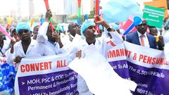 Medical interns in a previous go slow