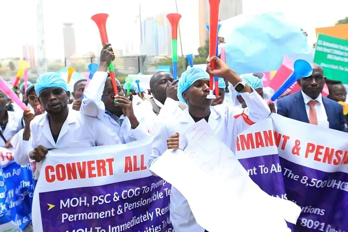 Medical interns in a previous go slow