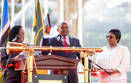 Deputy President Kithure Kindiki during his swearing-in ceremony at the KICC