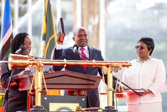 Deputy President Kithure Kindiki during his swearing-in ceremony at the KICC
