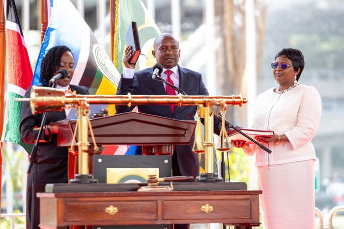 Deputy President Kithure Kindiki during his swearing-in ceremony at the Kenyatta International Convention Centre