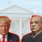 A collage of Grover Cleveland and Donald Trump