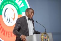 KRA Chairperson Ndiritu Muriithi speaking at the Taxpayes Dinner at State House, Nairobi